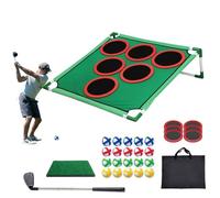Golf Chipping Cornhole Games, Battle Golf Game Play Set for Adults with 20 Sticky Golf Balls, 6 Hole Covers, Golf Putting Mat＆Carrying Bag, Indoor Outdoor Lawn Backyard Golf Gifts for Men＆Kid