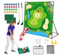 Golf Chipping Game, 136.5X138x92cm Golf Play Mat, Golfs Training Mat, Stick Chip Golfs Game Set, Educational Interactive Putting Mats Set, Outdoor Toys for Training Camp Indoor