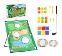 Golf Chipping Game, Golf Chipping Practice Game, Golfs Ring Toss Trainer, Portable Stand, Sticky Target Mat, 1 Set/Multicolor, Backyard Offices Indoor Outdoor Fun