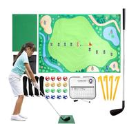 Golf Chipping Game Mat, Foldable Adhesive Portable Swing Trainer, Training Mat for Tees, for Garden, Patio, Lawn, Grassland, Park and