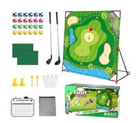 Golf Chipping Game Mat with Club, Kids Outdoor Play Equipment, Wall for Living Sports Activities With Putting Practice Toy And Swing Training A