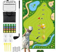 Golf Chipping game Set - Practice Mat & Club Combo for Indoor/Outdoor Use, Sticky Ball Training Game for Adults & Kids, Backyard Sports Activity