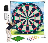 Golf Chipping Game Set, Sticky Golf/Dart Chipping Game with 16 Balls, Dart Pattern Golf Practice Hitting Mats, Training Aid Equipment for Lovers and Beginners, for Indoor Outdoor (200x200cm)