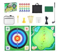 Golf Chipping Game with Batting Mat, 150 x 150 cm Golf Chipping Play Mat Tee Mat Mini Golf for Home, Double-Sided Children's Golf Game Mat, Golf Practice Mat for Beginners