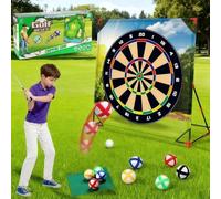Golf Chipping Practice Mat, Training Aid Equipment with Sticky Balls, Indoor Outdoor Putting & Hitting Game for Kids and Adults, Portable Design