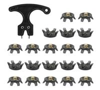 Golf Cleats Replacement, 20 Pieces Golf Cleats Spare Parts, Non-slip Studs with Stable Sports Key for Trail Road Jumping Training Sprint Running Course