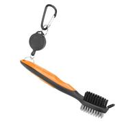 Golf Club Brush Cleaner Multifunctional Nylon Steel Dual s Telescopic Lanyard Hook Ergonomic Design for Golf Clubs Shoes Red Green Blue Black Grey Pink Yellow Orange (Orange)