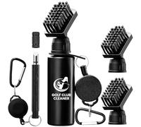 Golf Club Brush Cleaner with Golf Groove Sharpener Tool, 3 Replacement Brush Heads, 2 Retractable Clip，Golf Bag Golf Accessories for Men, Golf Gifts, Golf Ball Cleaner, Golf Cleaning Kit, Golf Stuff