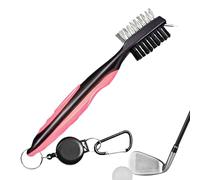 Golf Club Brush - Ergonomic Golf Grip Cleaner with Retractable Zip-line - Sports Fan Equipment for Vacation Driving Range Practice Cart Travel Course