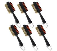 Golf Club Brush Groove Cleaner Tools Dual Sided,Golf Golf Club Bag Accessories Cleaning Brushes Metal Nylon Portable Pocket Durable for Irons Balls Spike Easy Attach to Golf Bag (6 Pack)