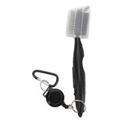 Golf Club Brush Retractable Cord Dual Sided Steel Bristles Ergonomic Handle Golf Club Cleaning Brush for Golfers Plastic Steel (Red)