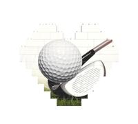Golf Club Building Brick Block Puzzle Heart Shaped, Personalized Picture Puzzles Photo Jigsaw Puzzles for Adults 3D Micro Building Blocks for Home Decor Bricks Set