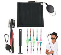 Golf Club Cleaning Kit, Groove Sharpener, Microfiber Golfs Towel, Retractable Carabiner Clip, Clubs Scrubber Set for Men, Women, Golfers, Outdoor Sports, Practice, Tournament, 20.7/15/5.3 Inches