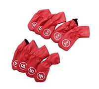 Golf Club Cover, 9Pcs Golf Iron Head Covers PU Golf Club Headcovers Water Proof Golf Iron Headcovers for Right Left Handed Golfer Lovers (red)