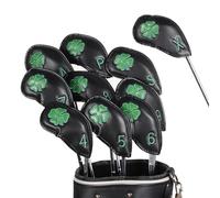 Golf Club Cover, Golf Irons-10x Portable Offset Club Heads | PU Synthetic Leather Iron Covers for Men Clubs, Dad