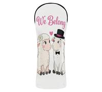 Golf Club Cover Set Headcovers with Interchangeable No. Tags Designed to Fit All Woods and Drivers We Belong Valentine Sheep Couple