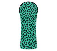 Golf Club Cover Set Headcovers with Interchangeable No. Tags for Woods and Driver Fairway Hybrid Exotic Safaris Black & Navy Blue Leopard Print