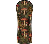 Golf Club Cover Set Premium Leather Accessories with Interchangeable No. Tags for Driver & Fairway Woods Mushrooms Floral Forests Cottagecore Pattern