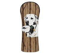 Golf Club Cover Set Premium Leather Headcovers with Interchangeable No. Tags for Driver, Woods and Hybrid Duck Hunting Dog Forests Canvas Prin