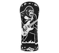 Golf Club Cover Set Pu Leather with Interchangeable No. Tags for Driver/Fairway Wood/Hybrid Playing Guitar Rock Music Band Sasquatch