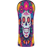 Golf Club Cover Set Pu Leather with Interchangeable No. Tags for Driver & Fairway Woods Halloween Sucre Crane Fleur Calavera Dia De Los Muertos