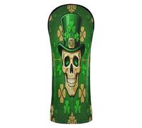 Golf Club Cover Set Skull St Patrick Day Dead Lucky Shamrock Premium Leather Accessories with Number Tag for Wood Golf Accessories