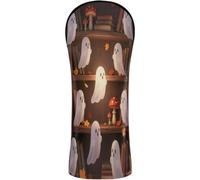 Golf Club Cover Set Waterproof Headcover with Interchangeable No. Tags for Driver, Fairway Wood Hybrid Bookish Ghosts Dark Style Cute and Spooky Book Shelves