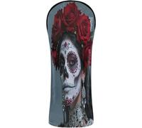 Golf Club Cover Set Waterproof Headcover with Interchangeable No. Tags for Driver & Fairway Woods La Catrina Dia De Los Muertos Mexican Flowers