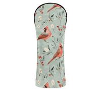 Golf Club Cover Set Waterproof Headcovers with Interchangeable No. Tags Designed to Fit All Woods and Drivers Aesthetic Northern Red Crested Bird Sage Green