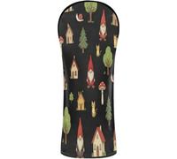 Golf Club Cover Set Waterproof Headcovers | with Interchangeable No. Tags for Driver Fairway Hybrid Wood Gnomes and Their Mushroom Fairy Houses