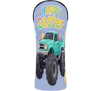 Golf Club Cover Set Waterproof Headcovers with Interchangeable No. Tags for Driver/Fairway Wood/Hybrid Kids Boys Happy Easter Monsters Truck Easter Eggs Toddler
