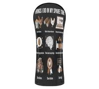 Golf Club Cover Set Waterproof Headcovers with Interchangeable No. Tags for Driver/Fairway Wood/Hybrid Chicken Keeper Spare Time Infographic Pattern