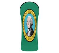 Golf Club Cover Set Waterproof Headcovers with Interchangeable No. Tags for Driver/Fairway Wood/Hybrid Washington State Flag