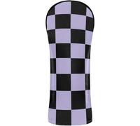 Golf Club Cover Set Waterproof Headcovers with Number Tag for Driver Hybrid and Fairway Woods Classic Checkered Purple-Black Checkerboard Pattern Vintage (2)