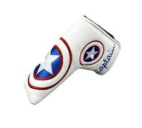 Golf Club Covers 1pc Golf Putter Cover PU Leather Golf Club Cover Putter Cover Protector With Magnet Closure Golf Head Covers(White)