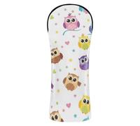 Golf Club Covers Cute Owl White Golf Headcovers with Interchangeable Tags for Hybrid Wood Driver Women Men, PU Leather