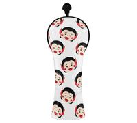 Golf Club Covers for Wood Hybrid Driver Cute Vampire Faces PU Leather Golf Club Headcover with Interchangeable Tags for Women Men