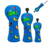 Golf Club Covers - Green Design, Protective Head Wraps | Woods Driver Shield Set, Elastic Iron Guard Kit, Multi-Piece Covering Pack, Course Practice Accessory for Training for Golfers