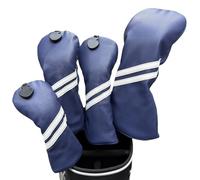 Golf Club Covers Headcovers Set for Driver and Woods Soft Faux Leather Golf Accessories for Men Women Golfer Gifts Set Golf Club Protective Case 1 3 5 H or Set for 1 3 5 Woods (navy-4pcs(1 3 5 H))