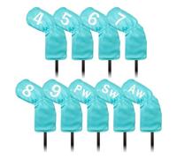 Golf Club Covers - Iron Headcovers Set of 9 Waterproof PU Protective Covers for Golf Clubs 9 Pieces Club Head Covers for Golf Irons Universal Fit Most Brands, Sky Blue, see description, See