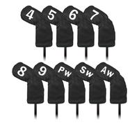 Golf Club Covers - Iron Headcovers Set of 9 Waterproof PU Protective Covers for Golf Clubs 9 Pieces Club Head Covers for Golf Irons Universal Fit Most Brands, black, see description, See description