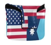 Golf Club Covers Magnetic Closure Golf Accessories for Mallets and Square PU Leather Waterproof Flag of The United States Minnesota
