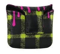 Golf Club Covers Magnetic Closure Golf Putter Headcovers for Mallet Square PU Leather Graffiti Peach Black Green Plaid