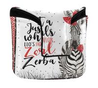 Golf Club Covers Magnetic Closure Golf Putter Headcovers for Mallet Square PU Leather Just A Girl Who Loves Zebras