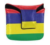 Golf Club Covers Magnetic Snap Golf Putter Headcover for Most Brand PU Leather Original Simple Mauritius Flag Isolated