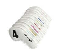 Golf Club Covers - Pack of 10 Golf Club Headcovers with Number Plates, Number Print, Protective | Golf Iron Cover Schl PU Leather Binding, Collision Avoidance, Dirt-Resistant Golf Accessories