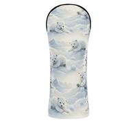 Golf Club Covers White Polar Bear Snow Golf Club Headcovers with Number Tags for Wood Driver Hybrid Men Women, PU Leather