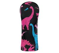 Golf Club Covers with Interchangeable Numbers for Drivers, Fairway Woods, Hybrids and Blue Dinosaur Silhouette