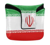 Golf Club Covers with Magnetic Closure Golf Putters Headcovers for Mallet Square Waterproof PU Leather Flag Of Iran Green Red