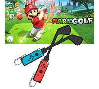 Golf Club for Mario Golf: Super Rush - Nintendo Switch Joy-con Accessories,Mini Golf Clubs Hand Grip Accessories with Wrist Strap for Joy Cons - 2 Pack (Black)